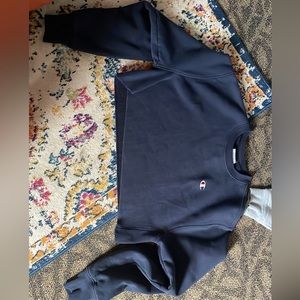 Dark Blue Cropped Champion Crewneck